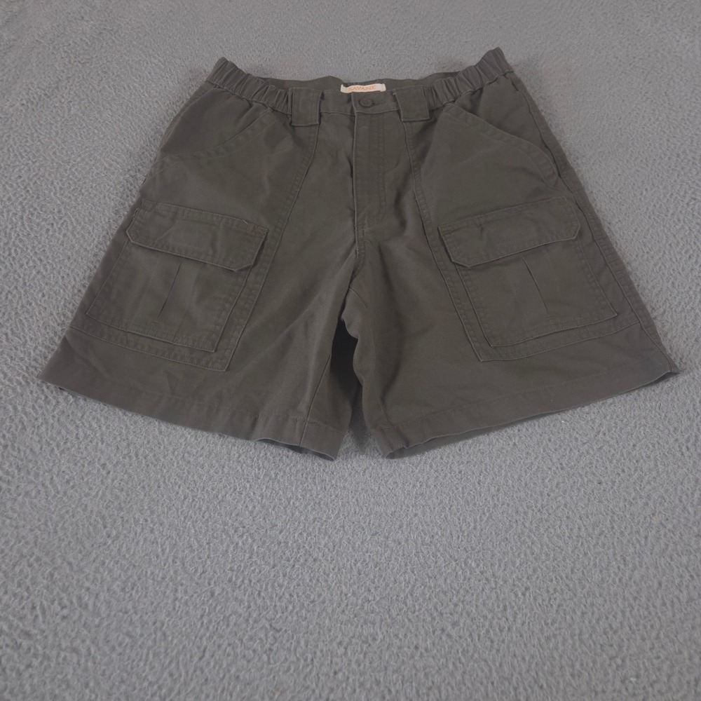 Savane Shorts Mens W32 Olive Comfort Hiking Cargo Elastic Waist Utility Outdoor